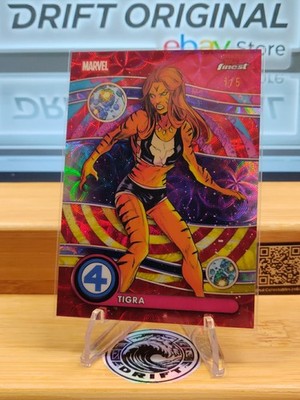 Tigra #1/5, 2026 Topps Finest Fantastic Four Negative Zone Red Kaleidoscope SSP