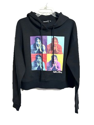 Poetic Justice Pac Women’s Black Hoodie Tupac Shakur Rap Hip Hop  Sweatshirt M