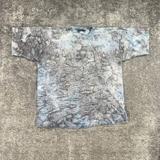Vintage Protest Knitwear Shirt Mens XXL Blue Grey Ice Marble Dye 80s Made In USA