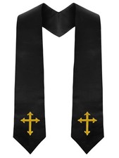 Choir Stole Cross Embroidery Church Costume Robe Sash 60 Inch Length Vestment