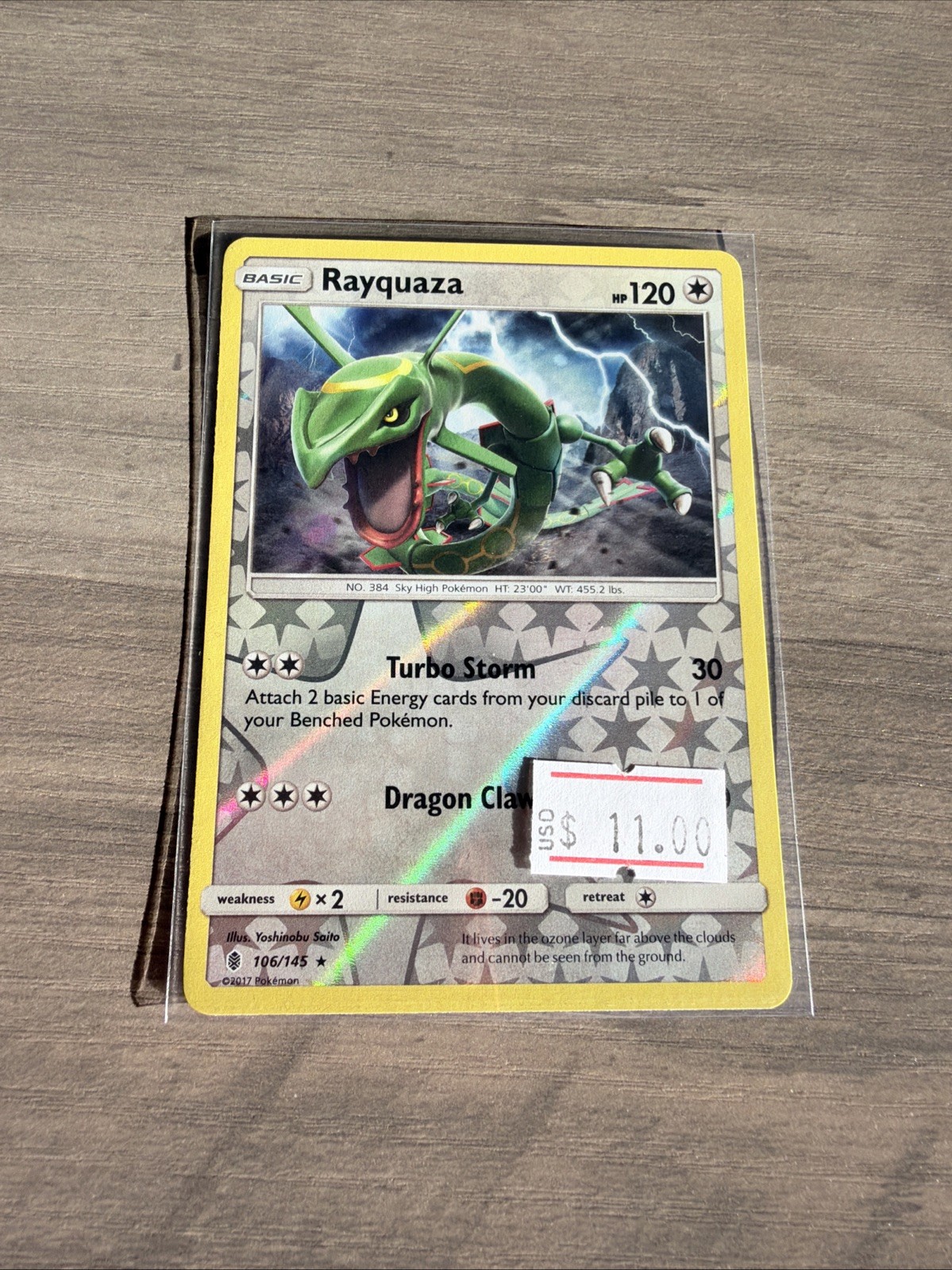 Rayquaza 106/145 Rare Guardians Rising Pokemon Reverse Holo Lightly Played