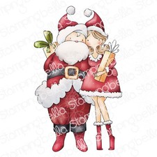 CURVY GIRL LOVES SANTA-Stamping Bella Cling Mount Rubber Stamp-Craft-Christmas