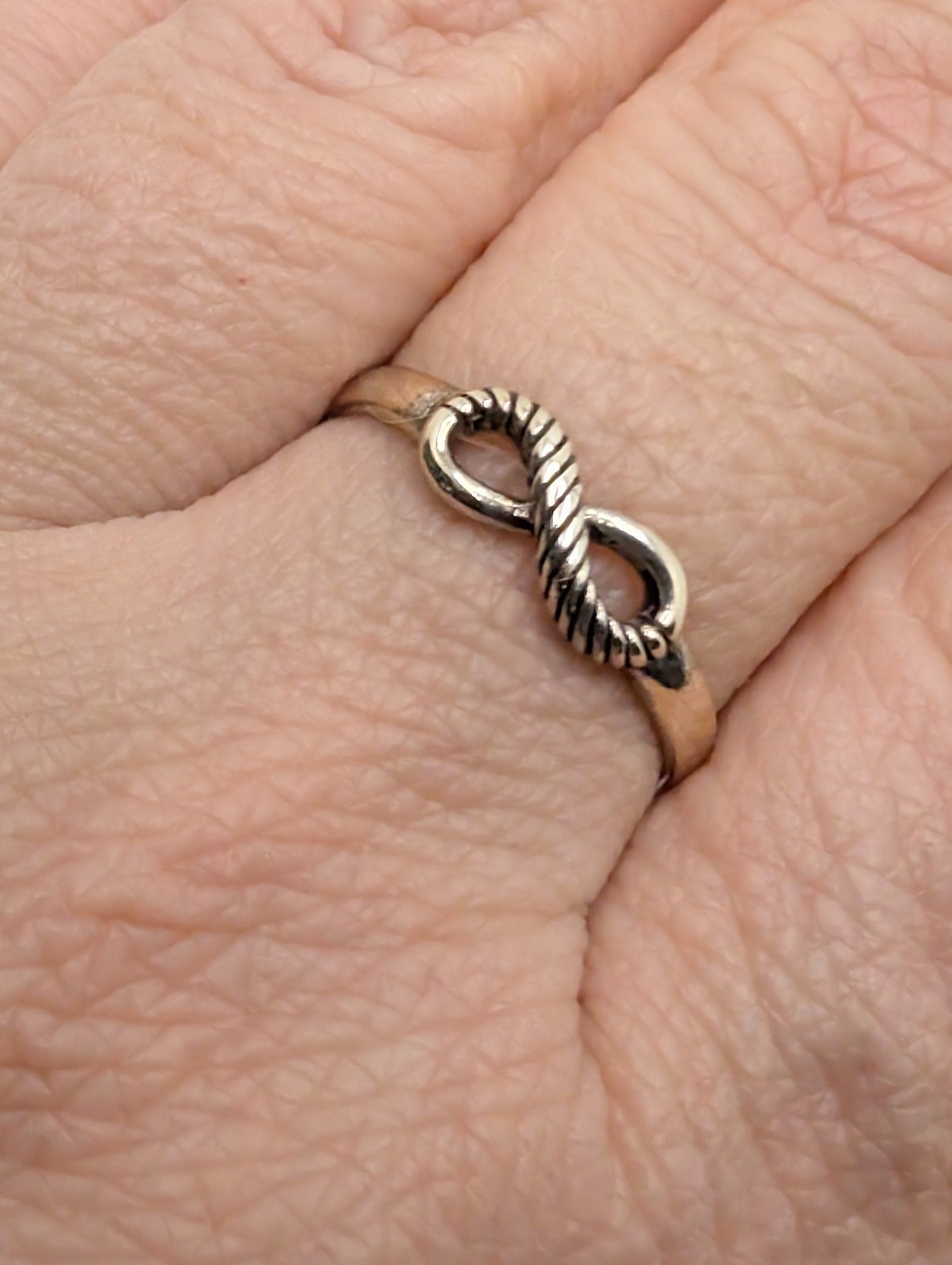 Delicate Sterling Silver 925 Infinity Ring 7.5 - image 3