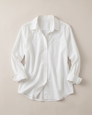 Quince Women 100% Organic Cotton Poplin Long Sleeve Shirt White XL