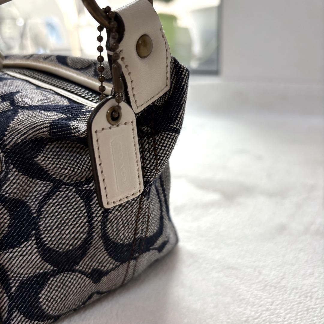 バッグ Coach Legacy Denim Accessory Pouch Bag COACH Signature Legacy Denim Accessory Pouch Mini Hand Bag