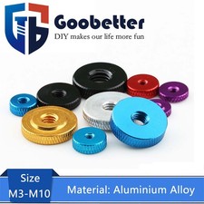 Knurled Thumb Nut Aluminum Alloy M3 M4-M10 Through Hole Hand Grip Knobs Nut
