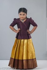 Kerala traditional kid's pattupavada set/ kids pattu pavadai set