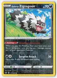 Galarian Zigzagoon 117/202 Reverse Holo Sword & Shield Base Set