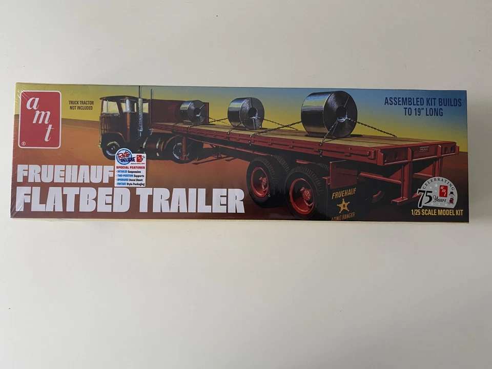 AMT 617 1:25 Fruehauf Flatbed Trailer Auflieger ungebaut original versiegelt - Bild 1 von 1