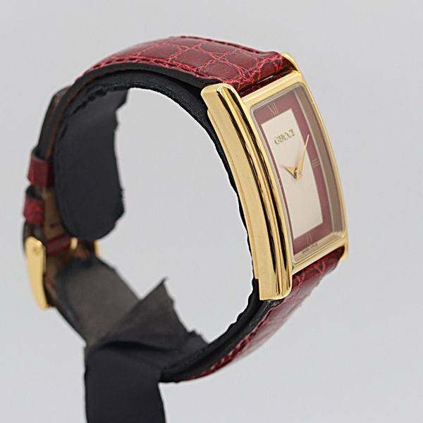 Gucci 2600L Watch Rectangular Red Silver Dial QZ … - image 2