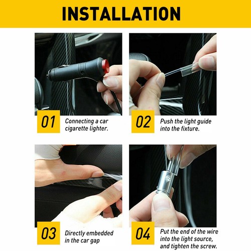 19.6ft LED RGB Interior Car Fiber Optic Neon EL Wire Strip Atmosphere Lights APP - Picture 11 of 12