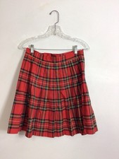 Vintage Plaid Wool Skirt Preppy Academia Made in Canada Women Small