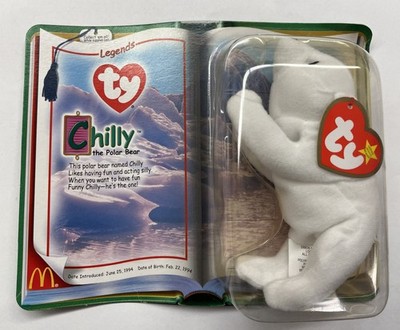 Ty/McDonald's Chilly the Polar bear teenie beanie 2000  5'' in original pkg