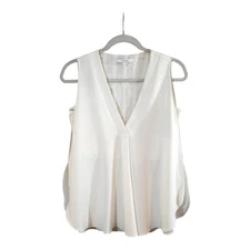 Derek Lam 10 Crosby Sleeveless V-neck Top with Underpinning Minimalist Women's 6