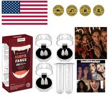 3 Sizes Vampire Fangs Teeth with Adhesive Halloween Cosplay Props White Horro...
