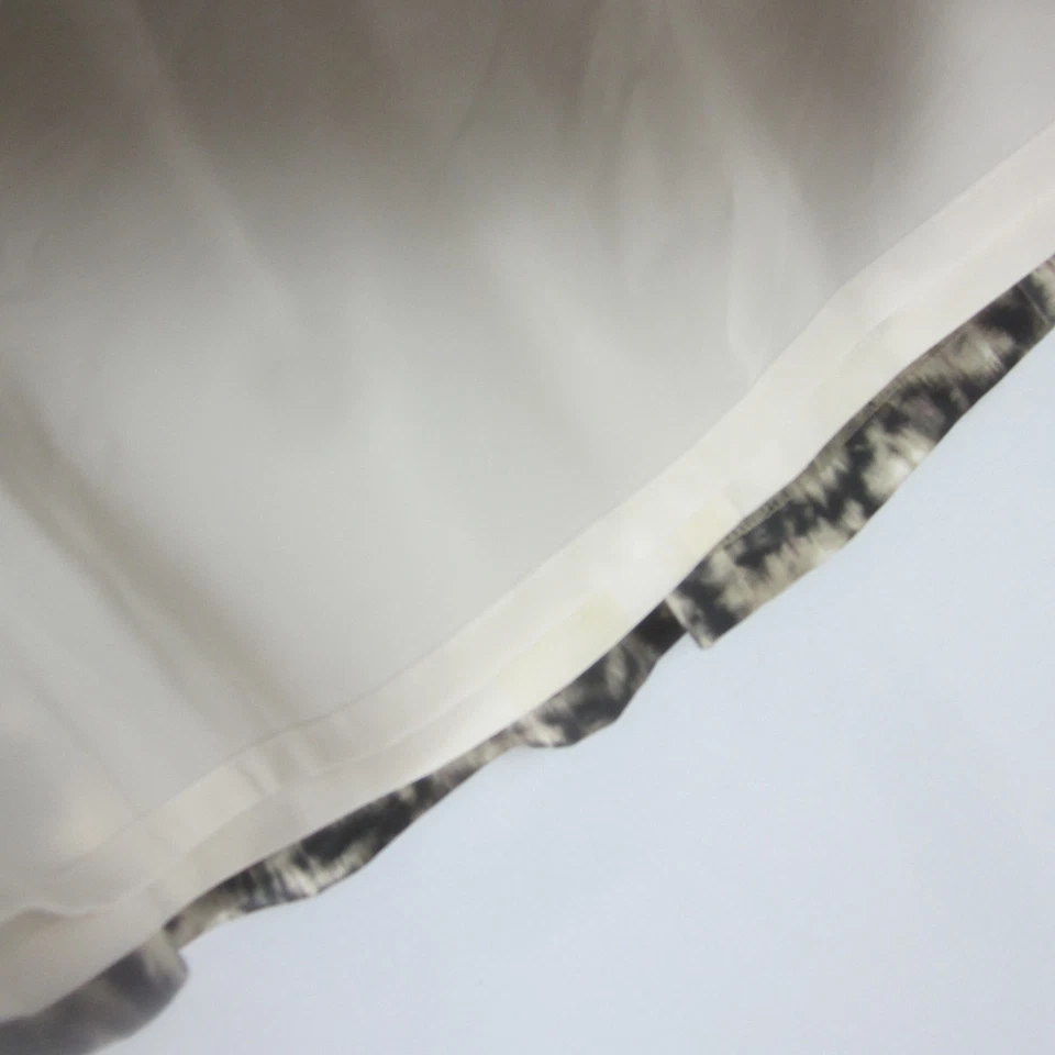 Ann Taylor Womens 12 Taupe Beige Black Gold Silk Cotton Flare Short Skirt M - Image 4 of 4