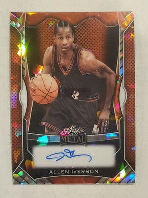 ALLEN IVERSON 2026 Leaf Metal ORANGE CRYSTAL ON-CARD AUTO #d 39/40
