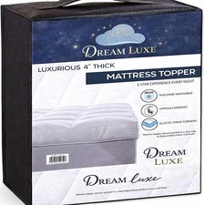 Dream Luxe Mattress Topper 10cm Thick Hotel Quality Single Double King