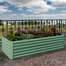 2 SIZES Metal Raised Garden Bed w/Galvanized Steel Square Planter Box for Garden