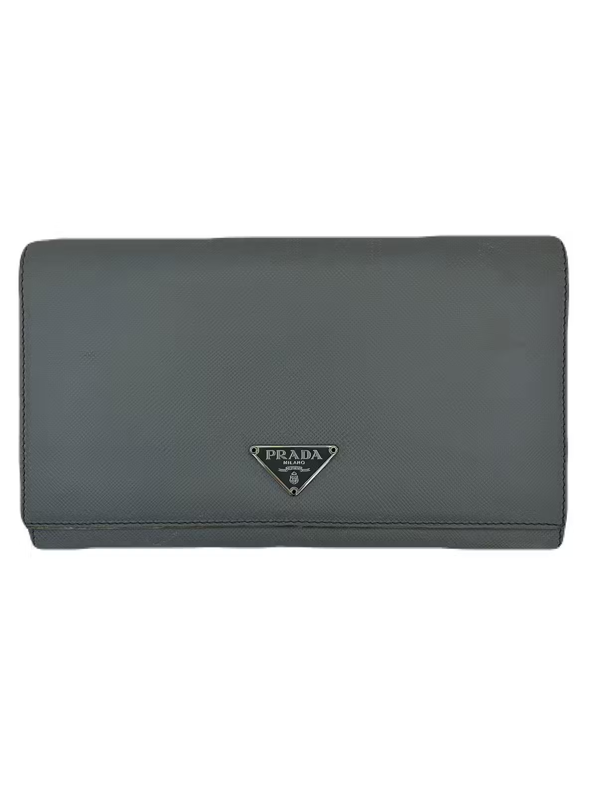 Prada Blue Leather Long Wallet Pre-Owned Model TC31-2