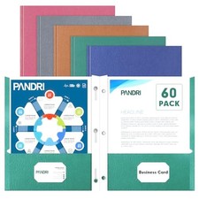 Two Pocket Folders, 60 Pack Two Pocket Folders with Assorted 5 Dark Colors