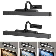 Craftersmark Wireless Picture Lights 12", 4400mAh Battery 12in-2pack, Black