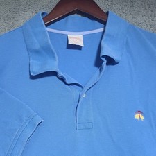 Brooks Brothers Polo Shirt Mens XXL Blue Traditional Fit Short Sleeve