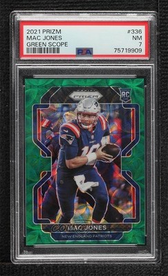 2021 Panini Prizm Green Scope 62/75 Mac Jones #336 PSA 7 Rookie RC 2w0