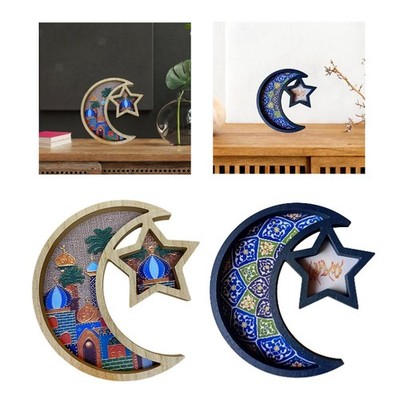 Ramadan Eid Tablett Display Party Home Decor Wände Hanging Decor Moon Star