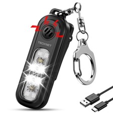 TECKNET 130dB Personal Alarms for Women with SOS Strobe Light Rechargeable Clip