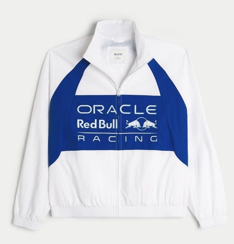 Hollister ORACLE RED BULL RACING GRAPHIC TRACK JACKET SIZE X-LARGE