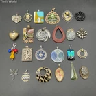 Vintage & Modern Costume Jewelry Pendant Lot of 24 Hearts Cross USN Military
