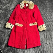 The Children's Place 60 Wool Girls Red Pea Coat size Large