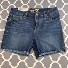Seven 7 Women s Denim Shorts Blue Size 4 Stretch 99 Cotton 1 Spandex NWT