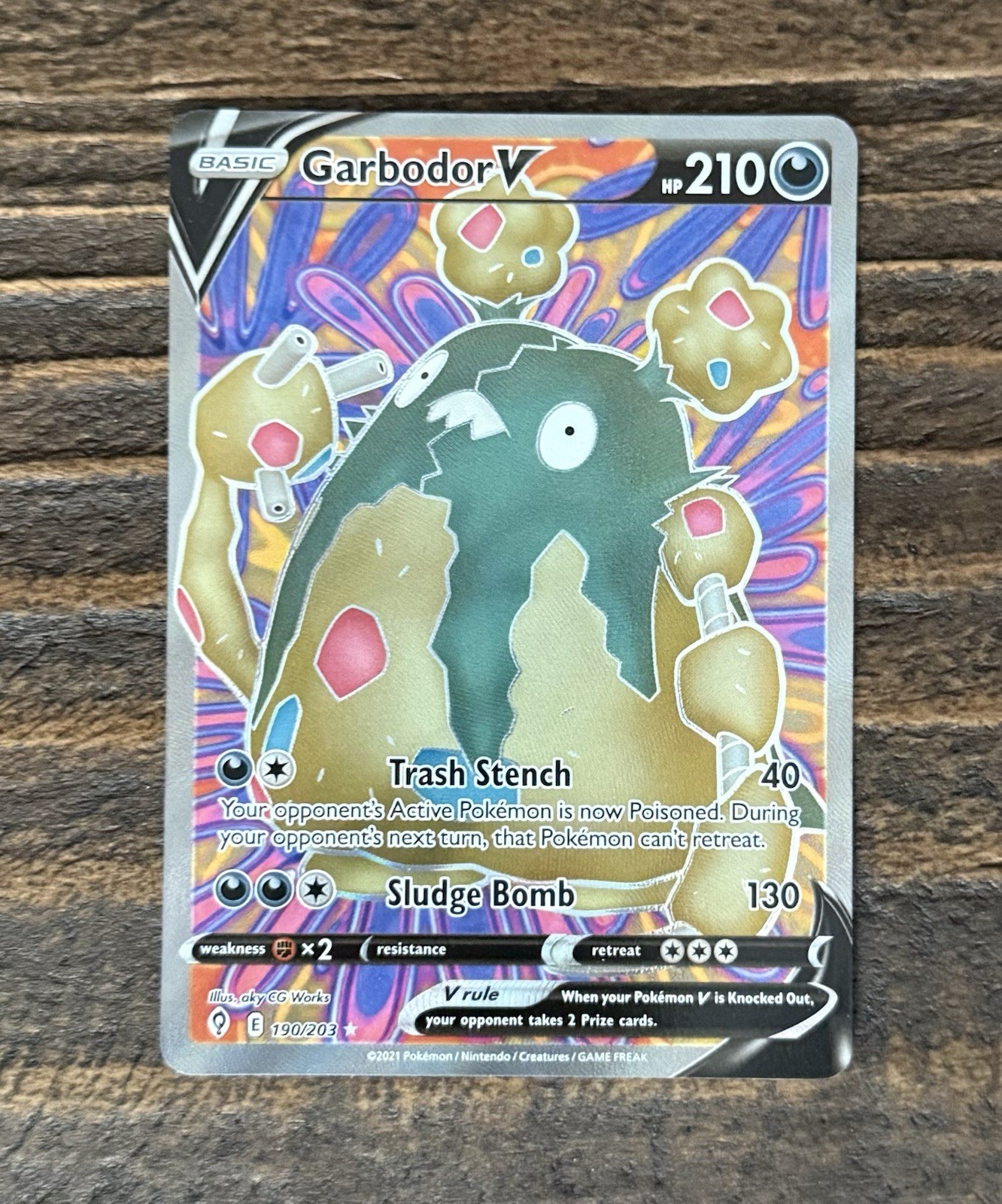 Garbodor V (Full Art) Ultra Rare SWSH07: Evolving Skies SWSH07 190/203 NM