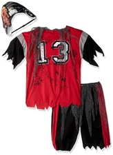 Zombie Football Player Costume Kids Halloween  X-Large