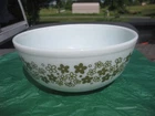 Vintage Pyrex  404 Mixing Bowl VG+  4 qt Spring Blossom Green Crazy Daisy