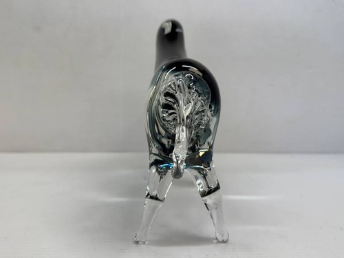 Formia Vetri di Murano Glass Clear and Blue Bull Figurine Made in Italy - Picture 9 of 16