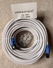 AOPOCKAN TECH Cat 8 Ethernet Cable 100ft 26AWG - New