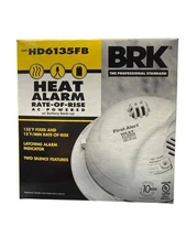 NEW BRK Heat Alarm Rate Of Rise AC Powered With Battery Back-up HD6135FB