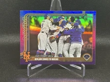 2025 Topps Series 2 Mets “On They Go!” Purple Rainbow Foil /250 Color Match #432