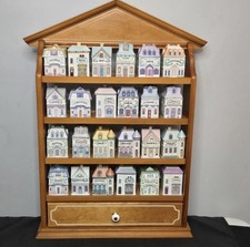 Lenox Spice Village 24-Piece Porcelain Spice Jar Set with Wooden Rack, Vintage