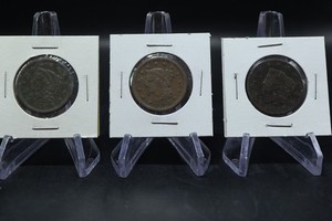 3 Large Cents, 1C 1819,1848,1856 Coins
