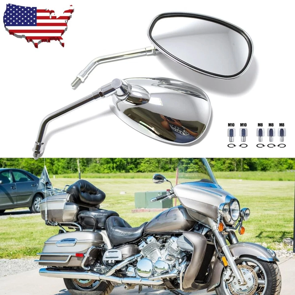 Motorcycle Side Mirrors Chrome Rearview For Yamaha Venture Royal Star XVZ 1300 Foto 2 de 4