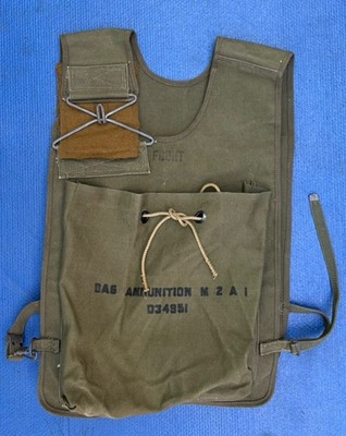 Vintage 1940s WW2 Or 50s USMC M2A1 M2 Canvas Ammo Transport Bag Vest EXCELLENT