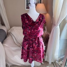 Alice + Olivia Pink and Black Abstract Midi Dress