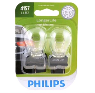 Philips LongerLife 4157 28.5/7.5W Two Bulbs Rear Turn Signal Park Replace DOT
