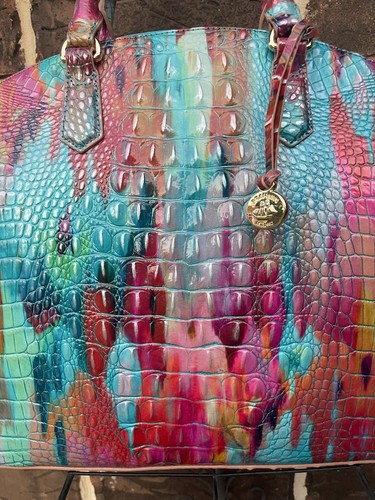 NWT $395 Brahmin Large Duxbury Fanciful Melbourne blue pink purple orange - Picture 2 of 6