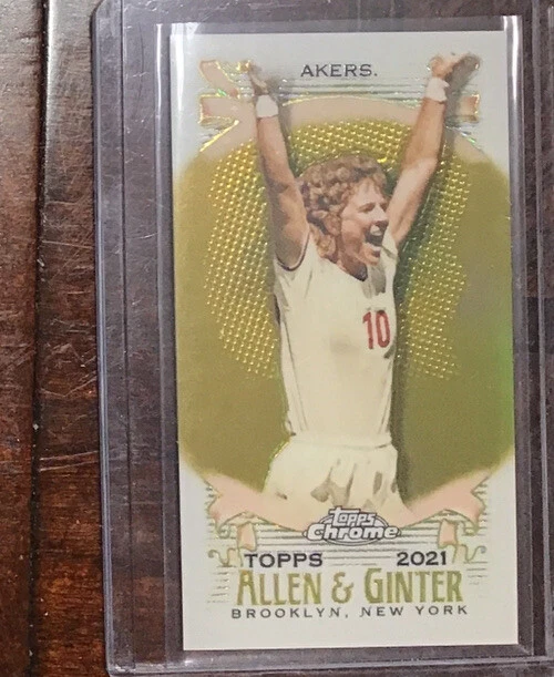 2021 Topps Allen & Ginter's Chrome Mini Gold Refractor 01/50 Michelle Akers #221 - Image 3 of 4