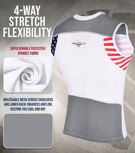 Exxact Sports Youth Baseball Chest Protector, Padded Compression Shirt - Picture 17 of 35